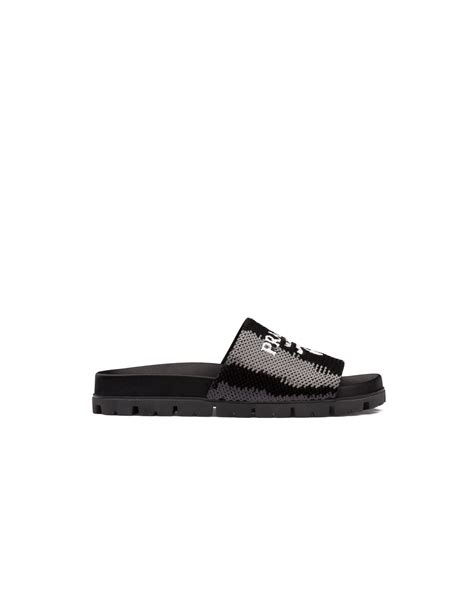 prada sequin pool slides black|prada slides for women.